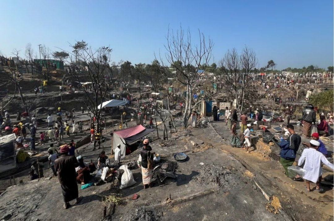 حريق يترك ما يقرب من 7000 من الروهينجا بلا مأوى في مخيم ببنغلاديش 1 photo 2024 01 19 11 27 58