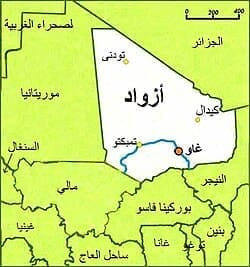 جيش مالي يعدم ثمانية موريتانيين 2 250px Azawad map arabic 1