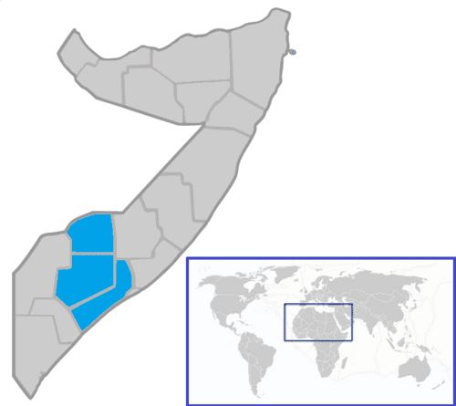 توترات مسلحة في ولاية جنوب غرب الصومال الفيدرالي 4 Map of the South West State within Somalia 2