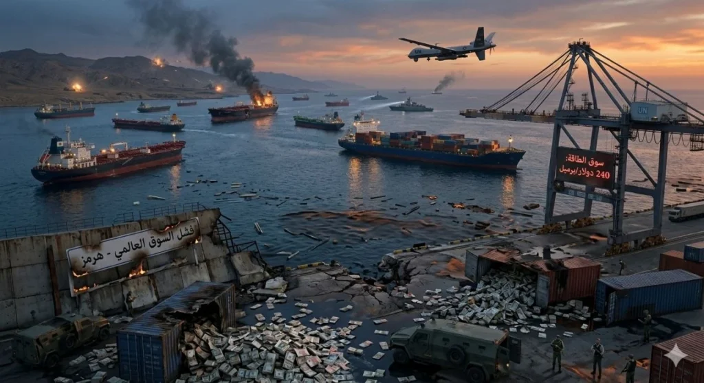 السفن التجارية تنتظر عبور مضيق هرمز المليء بالألغام