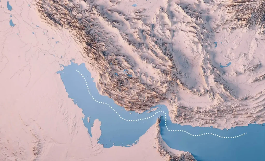 حصار مضيق هرمز و جميع الموانئ الإيرانية 2 مضيق هرمز والساحل الإيراني