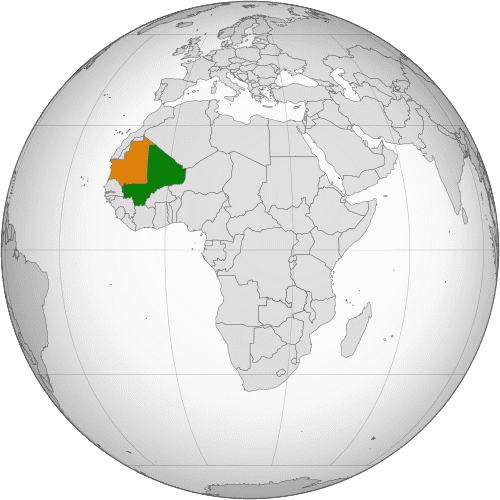 Mali Mauritania relations orthographic projection.svg